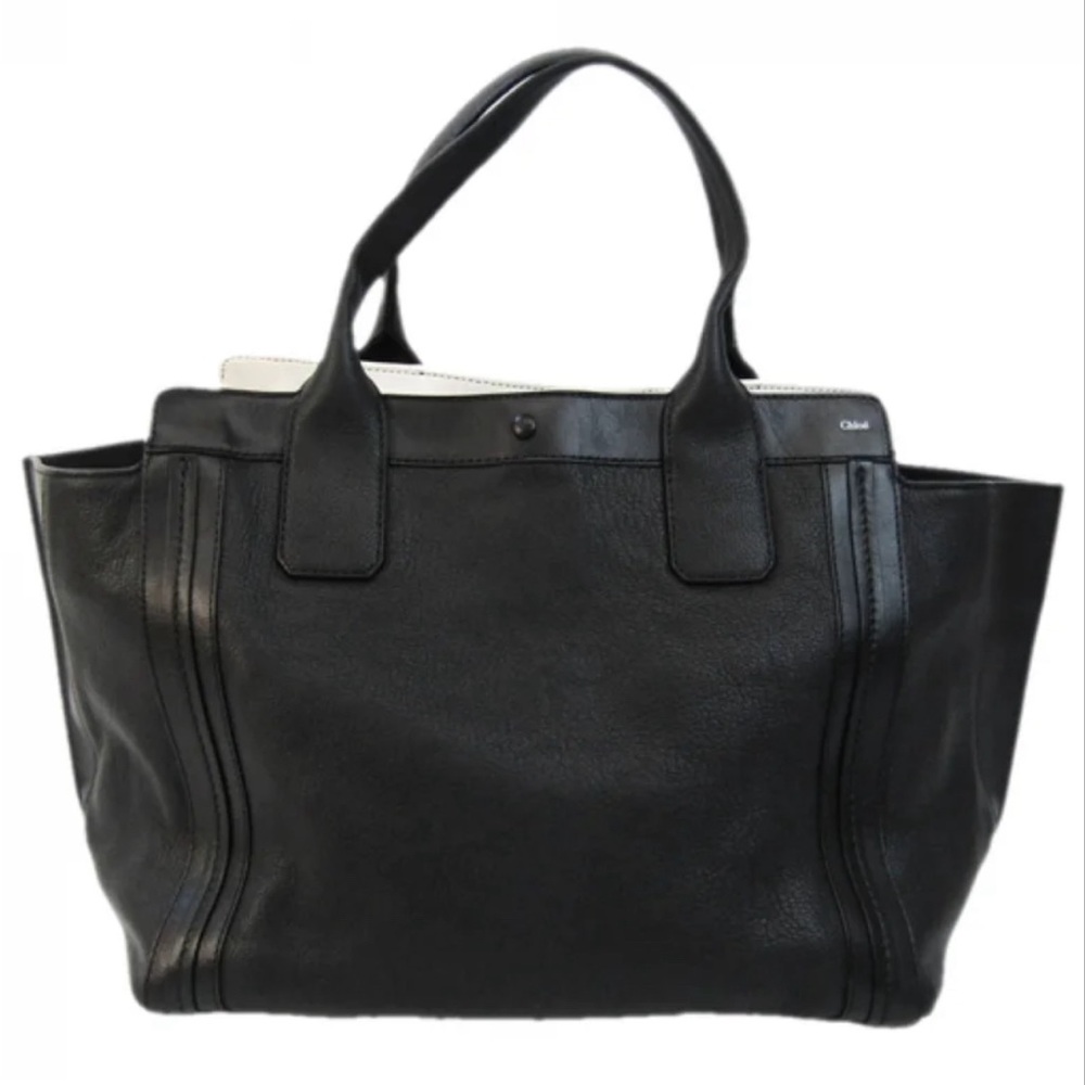 EUC Chloe Black Tumbled Sheepskin Leather Alison Tote Bag